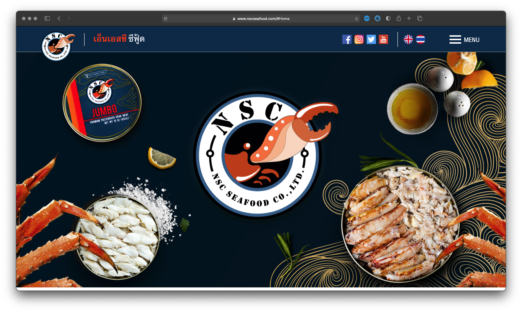 รับทำเว็บไซต์ รับออกแบบเว็บไซต์ เว็บไซต์สำเร็จรูป Wordpress ตัวอย่างเว็บไซต์ดีไซน์ - เนื้อปูม้ากระป๋อ TTT-WEBSITE