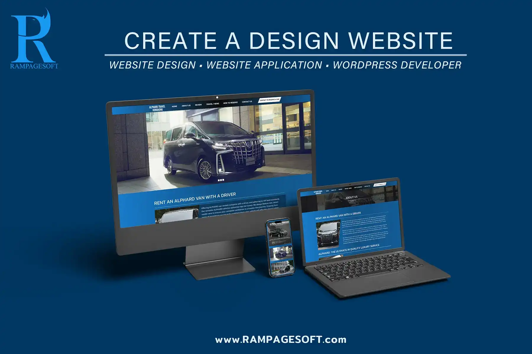 รับทำเว็บไซต์ รับออกแบบเว็บไซต์ เว็บไซต์สำเร็จรูป Wordpress ตัวอย่างเว็บไซต์ - ธุรกิจท่องเที่ยว บริการให้เช่ารถตู้ TTT-WEBSITE