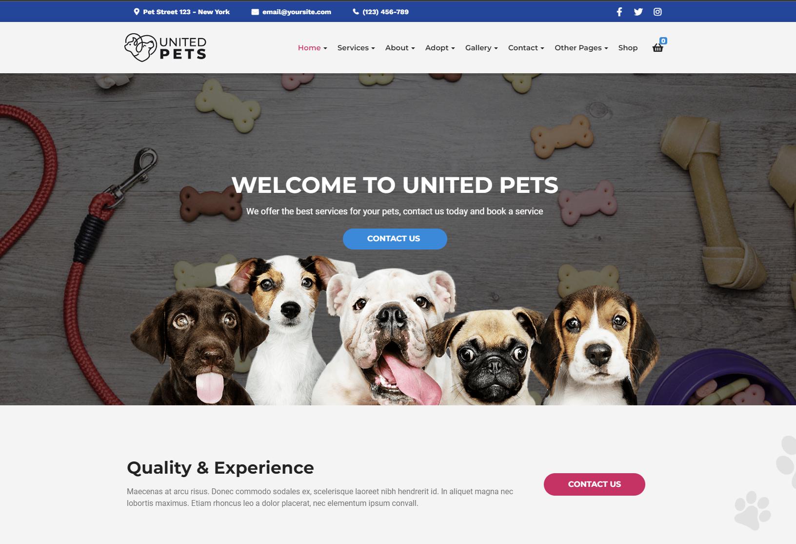 รับทำเว็บไซต์ รับออกแบบเว็บไซต์ เว็บไซต์สำเร็จรูป Wordpress ตัวอย่างเว็บไซต์  - สัตว์เลี้ยง TTT-WEBSITE